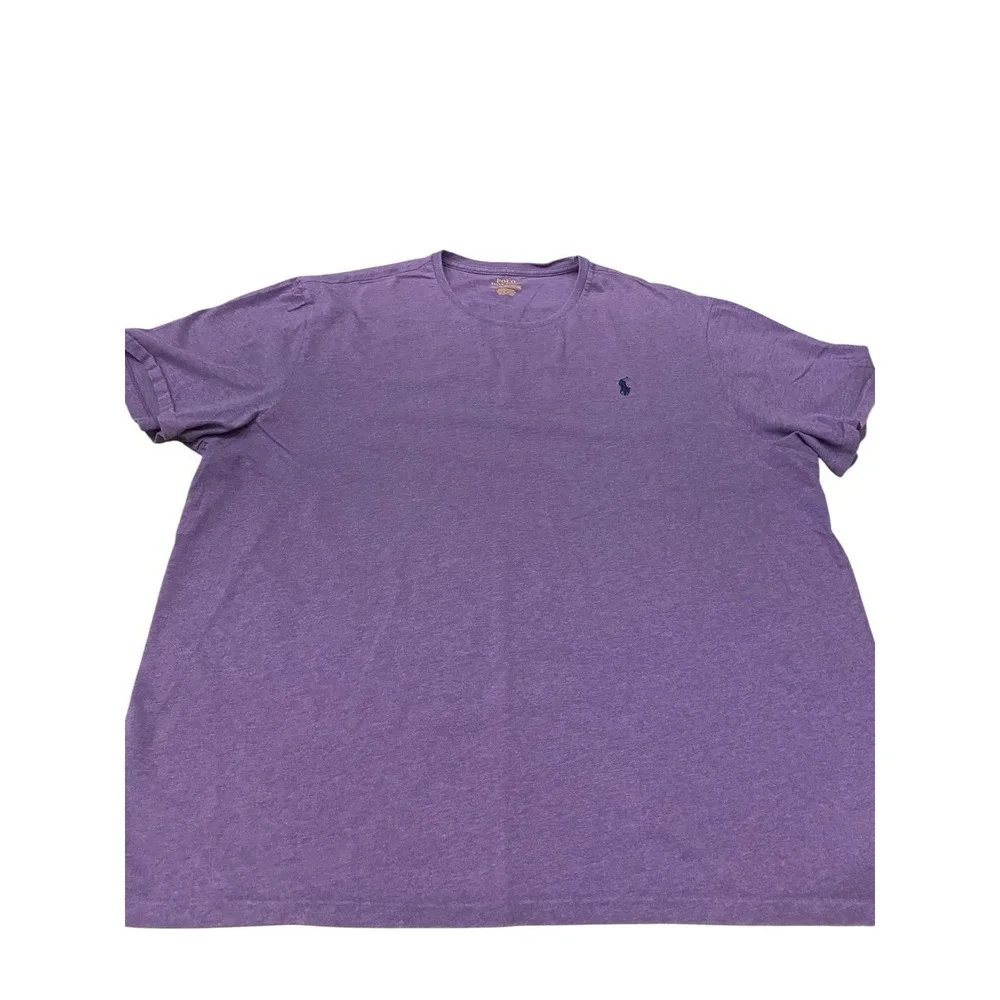 Polo Ralph Lauren T-Shirt Lot of 2 Mens XXL Crew Neck Cotton Blue Purple Pony